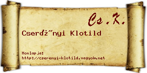 Cserényi Klotild névjegykártya